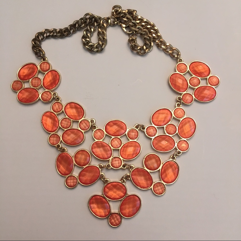 Orange Statement Necklace - image 1